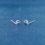 925 Sterling Silver Crescent Moon Stud Earrings, thumbnail 5 of 7