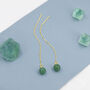 Sterling Silver Natural Jasper Jade Threader Earrings, thumbnail 5 of 10