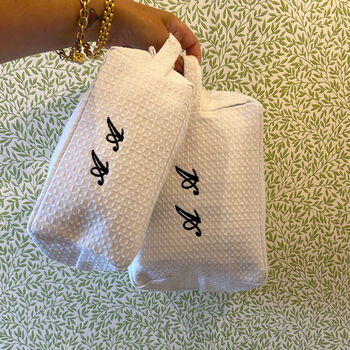 Monogramed Set Of Cosmetic Bags, 4 of 10