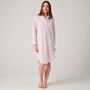 Women's 'Shell Pink' Satin Stripe Cotton Nightshirt, thumbnail 1 of 4