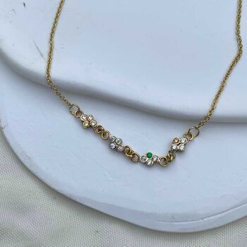 Disco Dot Diamond And Gemstone Trio Chain Necklace, 2 of 5