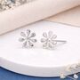 Sterling Silver Daisy Stud Earrings – 7mm, thumbnail 1 of 9