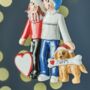 Personalised Couple With Brown Dog Decoration, thumbnail 3 of 3
