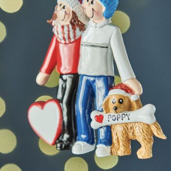 Personalised Couple With Brown Dog Decoration, 3 of 3