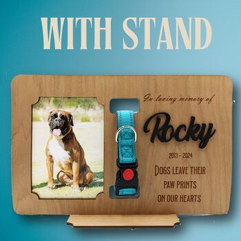 Pet Memorial Plaque With Collar Insert, Photo And Stand, 6 of 12