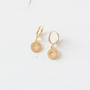 North Star Huggie Hoop Earrings, 4 of 11