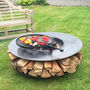 Fire Pit With Grill: Flat Ring Of Logs With BBQ Rack, thumbnail 3 of 10