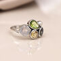 Sterling Silver Faceted Gemstone Cluster Ring, thumbnail 4 of 9