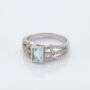 Blue Topaz 925 Sterling Silver Square Ring, thumbnail 1 of 3