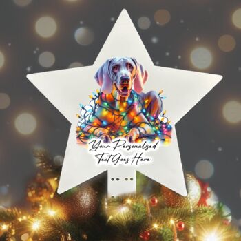 Personalised Weimaraner In Christmas Lights, 3 of 10