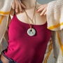 Amazonite Gemstone Cord Long Pendant Necklace, thumbnail 3 of 4