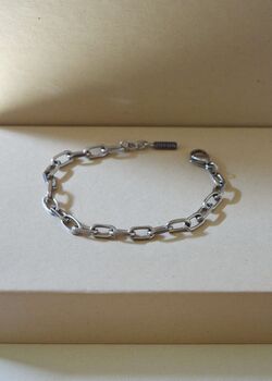 Silver 5mm Anchor Chain Bracelet Adjustable Gift, 2 of 5