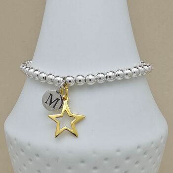 Personalised Bead Bracelet With Gold Plated Star, 3 of 5