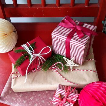 Red And Striped Kraft Wrapping Paper | 3m Roll, 2 of 9