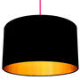 Jet Black Cotton Lampshades With Copper Or Gold Lining, thumbnail 1 of 11