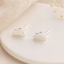 Sterling Silver Cloud Stud Earrings – 6mm, thumbnail 3 of 9