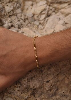 Anchor 3mm Chain Bracelet 18 K Gold Plated Adjustable Gift, 5 of 5