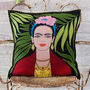 Hand Embroidered Frida Kahlo Cushion, thumbnail 2 of 5