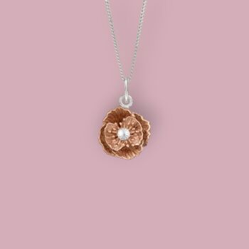 Tiny Poppy Necklace In 18ct Rose Gold Plated Silver, 3 of 12