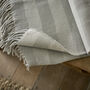 Elgin Supersoft Stripe Throw Grey With Tassels, thumbnail 3 of 3