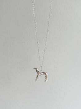 Sterling Silver Greyhound Pendant Necklace, 4 of 5