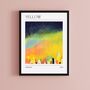 Coldplay Yellow Inspired Abstract 90s Music Art Print, thumbnail 1 of 4