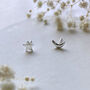 Sterling Silver Moon And Star Stud Earrings, thumbnail 6 of 8