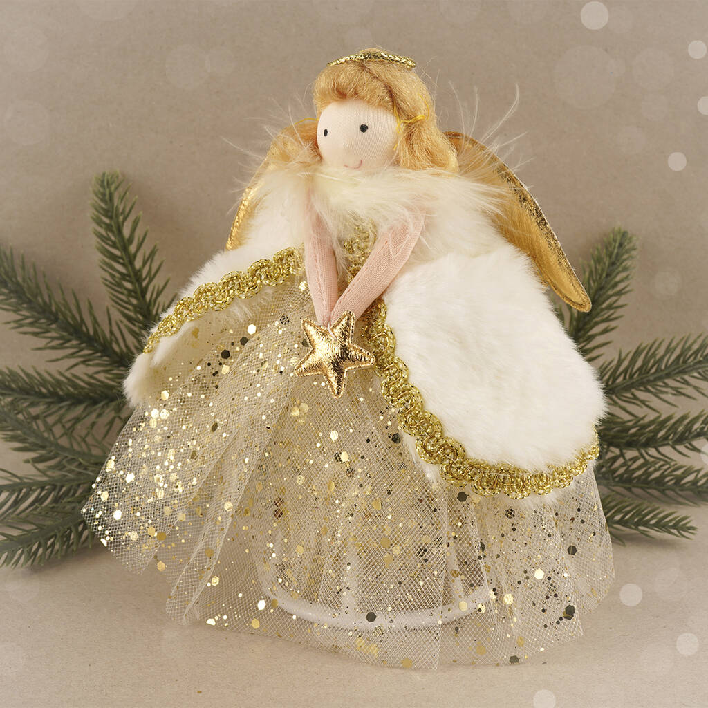 Gold Angel Christmas Tree Topper | 17cm, 1 of 9