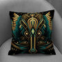 Celestial Aviary Art Deco Crane Poly Linen Cushion, thumbnail 6 of 7