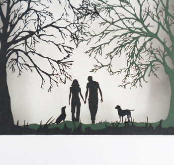Framed Couple Walking With Dogs, 2 of 4