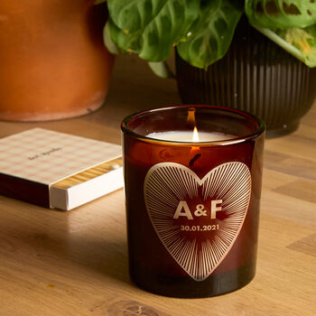 Valentine's Gift Hamper Personalised Initials Candle For Couples, 3 of 6