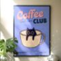 Coffee Cat Club Wall Art Print, thumbnail 3 of 5