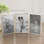 Fine Silver Hinged Triple Photo Frame, thumbnail 1 of 2
