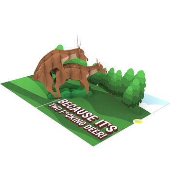 Two F*Cking Deer! Funny Father's Day Card With 3D Pop Up, 2 of 12