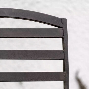 Black Slatted Metal Folding Garden Chairs Set Of Two, 4 of 4