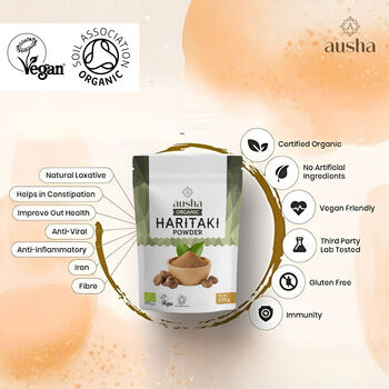Ausha Organic Haritaki Powder 100g For Constipation Relief UK Certified Organic By Soil Association, 8 of 12