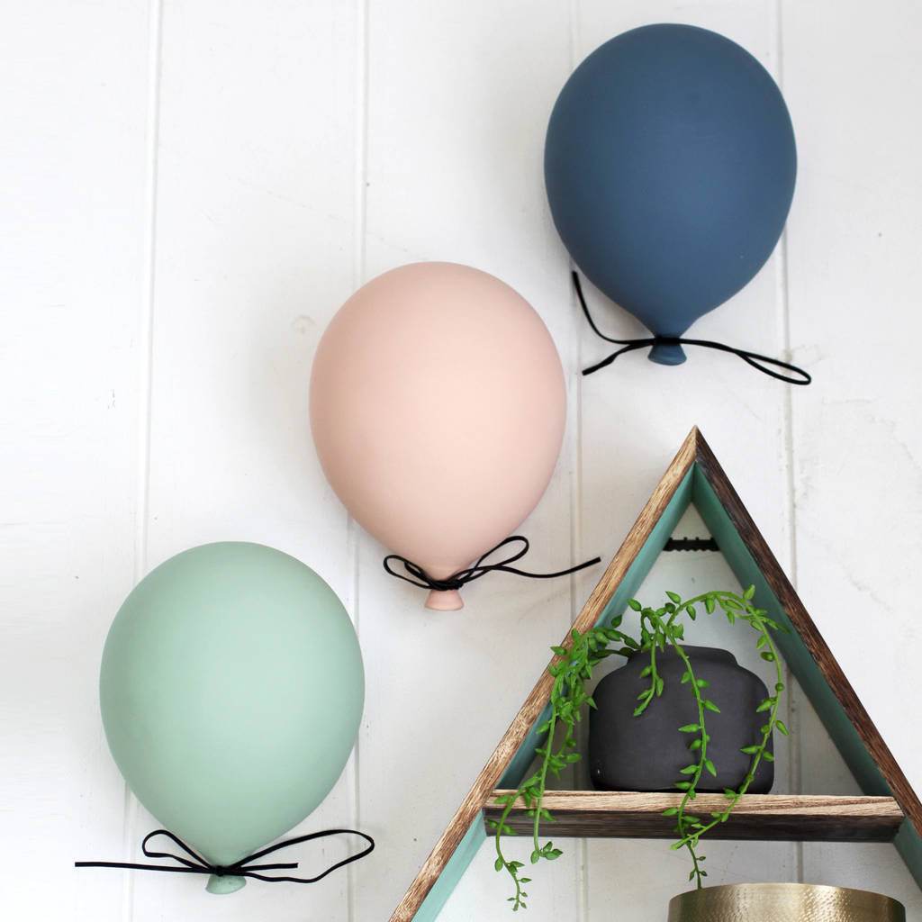 personalised ceramic balloon wall decoration by posh totty designs