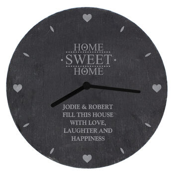 Personalised Home Sweet Home Slate Clock, 5 of 5