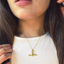 22k Gold Plated And Sterling Silver T Bar Necklace, thumbnail 1 of 4