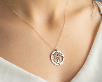 Personalised Sterling Silver And Gold Tree Of Life Necklace, 4 of 6