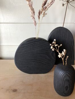 Minimalist Black Wooden Vase In English Ash, 9 of 9
