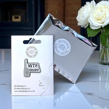 Wtf Over Walkie Talkie Funny Enamel Lapel Pin Gift, 2 of 8