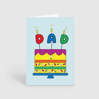 Dad Birthday Candle Cake Happy Birthday Card, 2 of 2