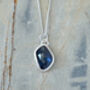 Blue Montana Sapphire Necklace In Sterling Silver, thumbnail 1 of 3