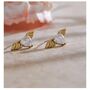 Milan D’or Gold Crystal Love Hearts Charm Butterfly Stud Gift Earrings, thumbnail 1 of 4