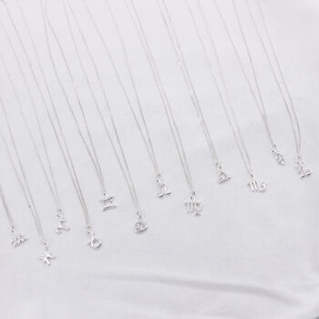 925 Sterling Silver Zodiac And Birthstone Necklace, 5 of 9