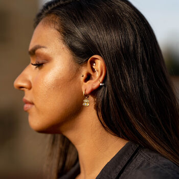 Gold Vermeil Birthstone Pendant Hoop Earrings, 11 of 12