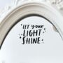 Let Your Light Shine Vinyl Mirror Decal, thumbnail 1 of 2
