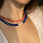 Lapis Lazuli And Red Stripe Bead Necklace Set Of Two, thumbnail 3 of 4