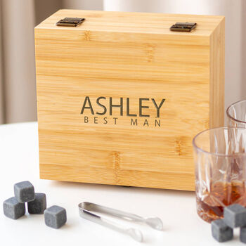 Personalised Wedding Groomsmen Name Whisky Glass Set, 2 of 3